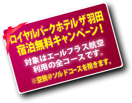 羽田ロイヤルホテル宿泊無料キャンペーン フランス旅行専門店 空の旅